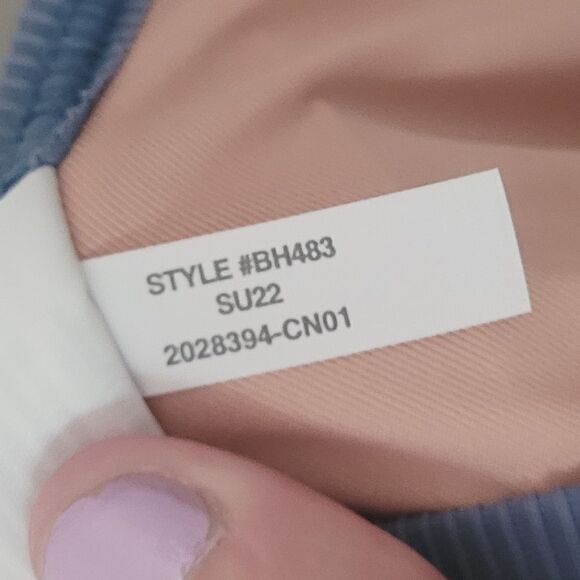 New J.Crew Ribbed Triangle Bikini Top in Blue Size 3X NWT - Picture 8 of 12